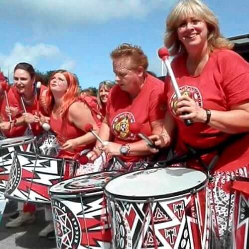 Smiling drummers